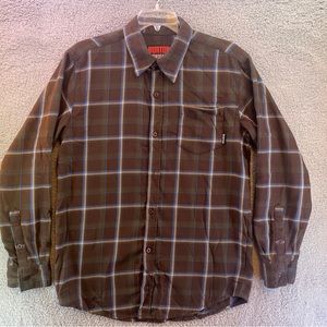 Burton Snowboards Button Down Flannel Shirt Men's Size L Long Sleeve Outdoor